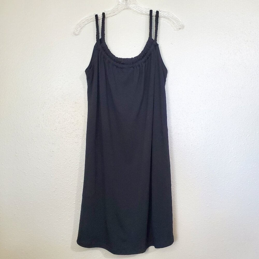 Portocruz Black Dress Braided Straps Swimsuit Coverup Women's Medium